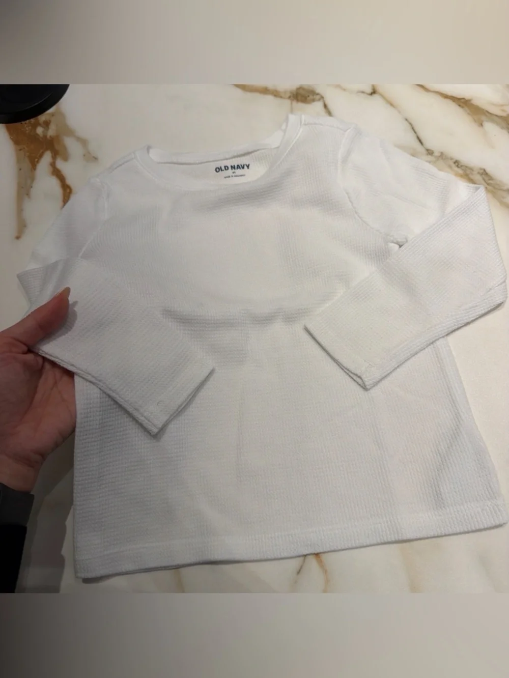 Old Navy White Kids Long-Sleeve Thermal Tee